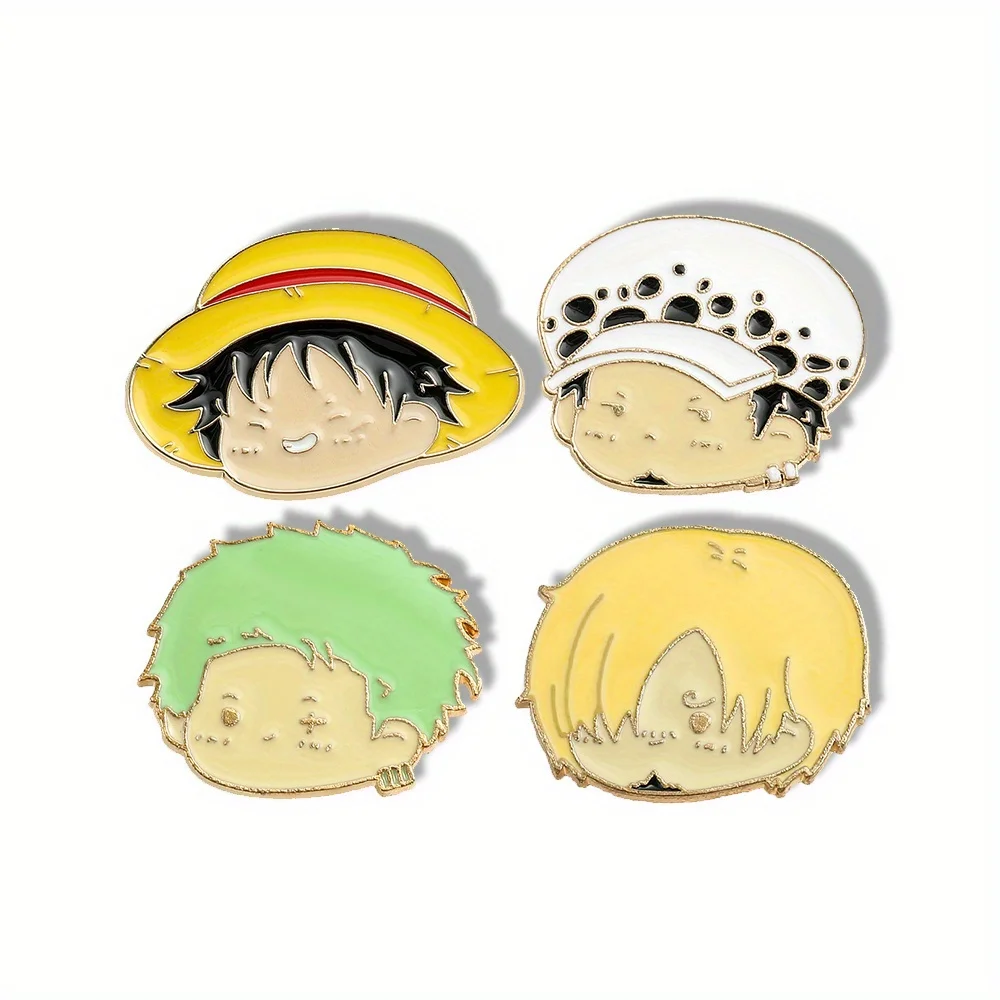 Cosplay Anime Zoro - 4개입 애니메이션 캐릭터 브로치 심플 로로노아