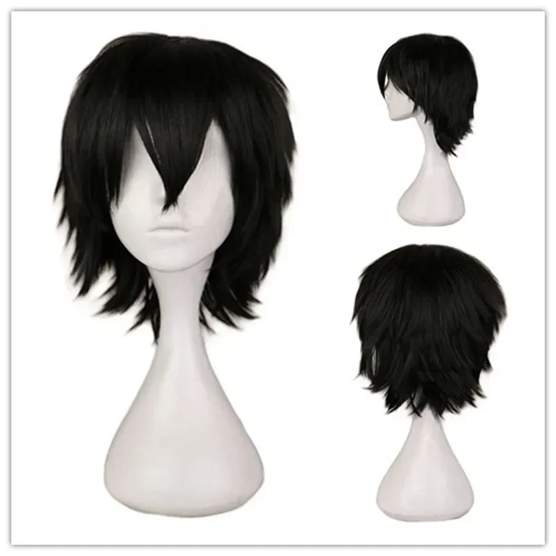 Cosplay Anime White Hair - QQXCAIW 남성 가발 블랙 화이트 퍼플