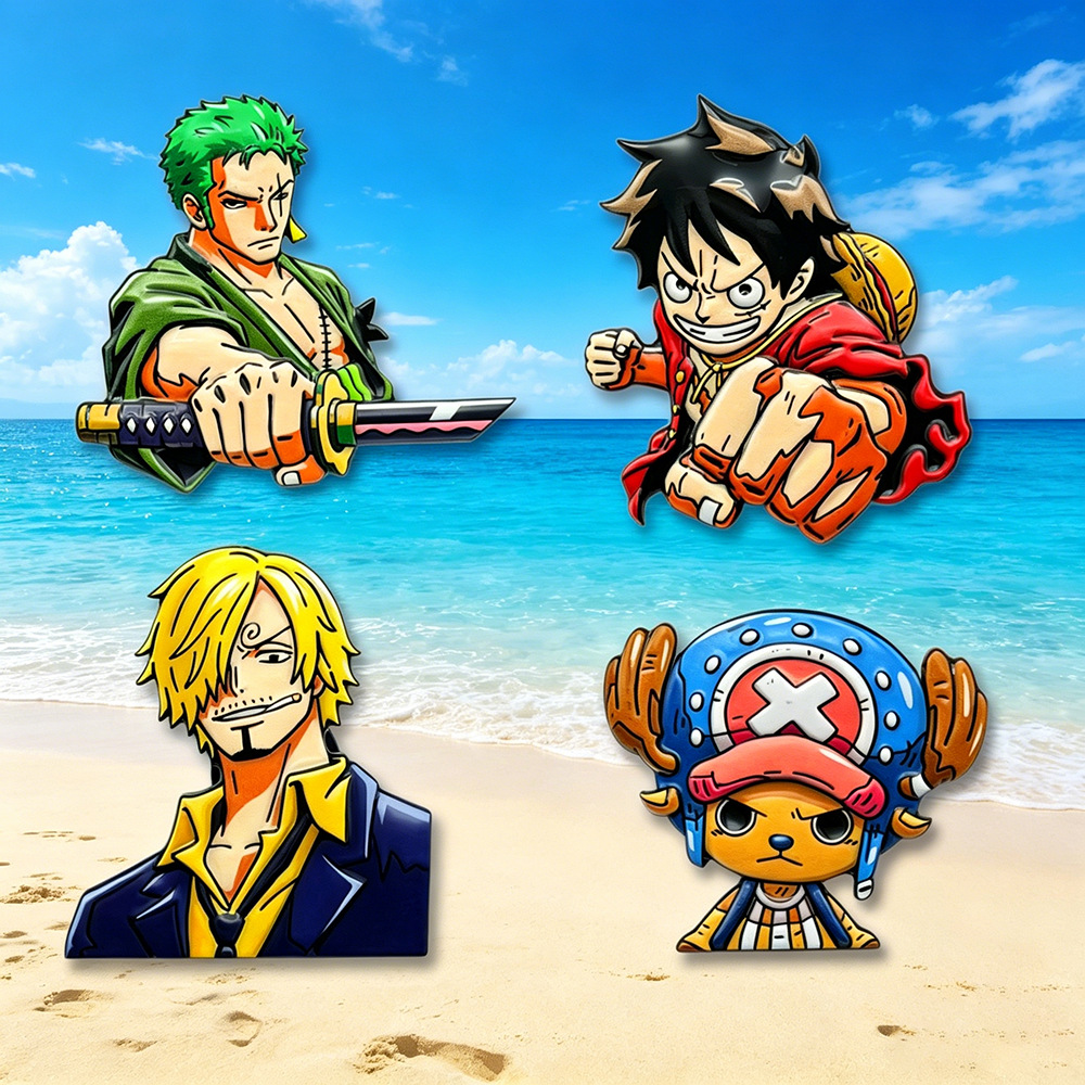 Cosplay Anime Zoro - 4pcs 원피스 만화 캐릭터 브로치 세트