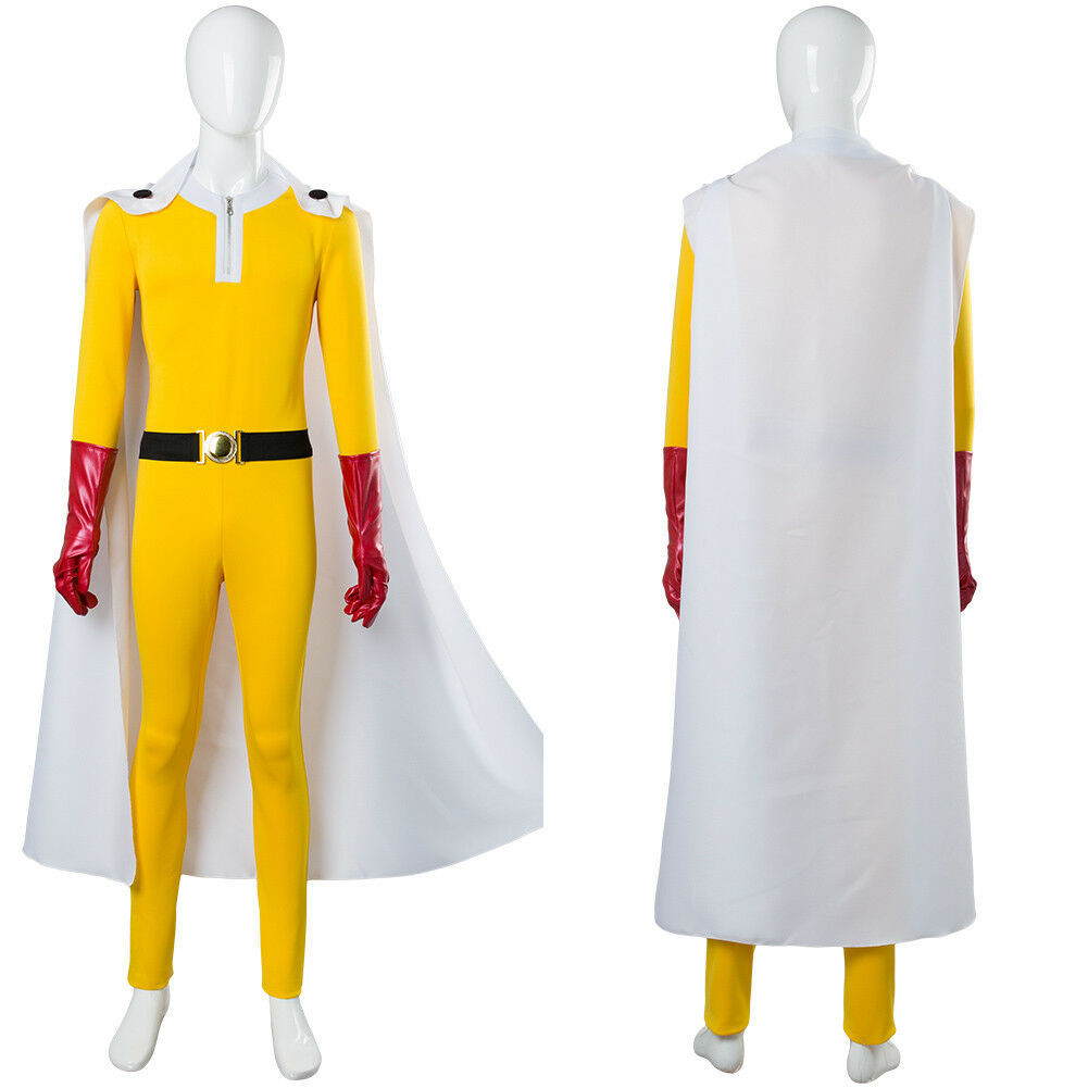 원 펀치 맨 사이타마 코스프레 의상 성인용 노란색 점프 - Anime Cosplay One Punch Man 리뷰 및 가격