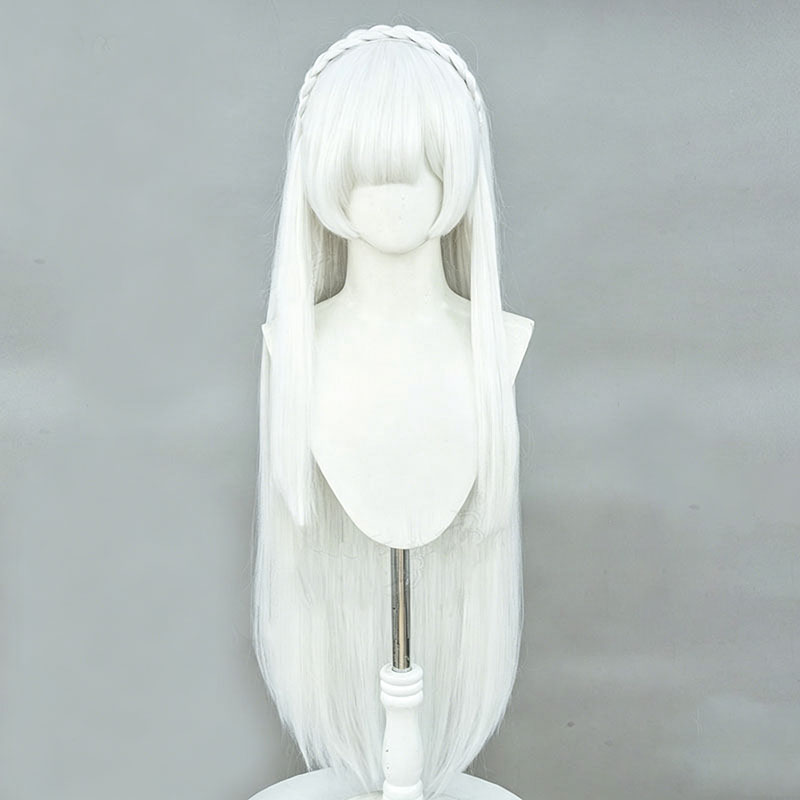 애니메이션 Re: 제로 에밀리아 코스프레 가발 실버 화 - Cosplay Anime White Hair 리뷰 및 가격