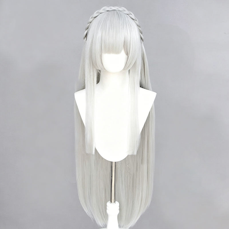 애니메이션 Re: 제로 에밀리아 코스프레 가발 실버 화 - Cosplay Anime White Hair 리뷰 및 가격