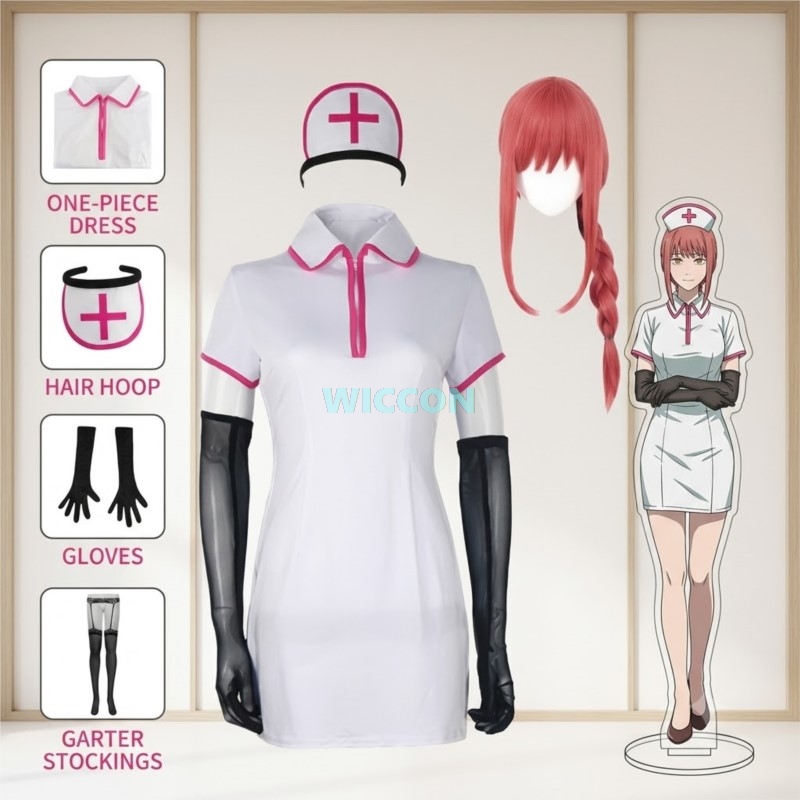 애니메이션 체인소맨 코스프레 의상 마키마 파워 섹시 간 - Anime Cosplay Nurse 리뷰 및 가격