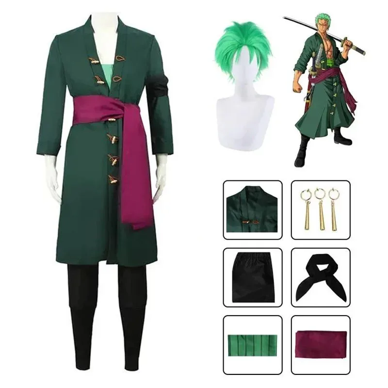 애니메이션 로로노아 코스프레 의상 유니폼 그린 코트 벨 - Cosplay Anime Zoro 리뷰 및 가격