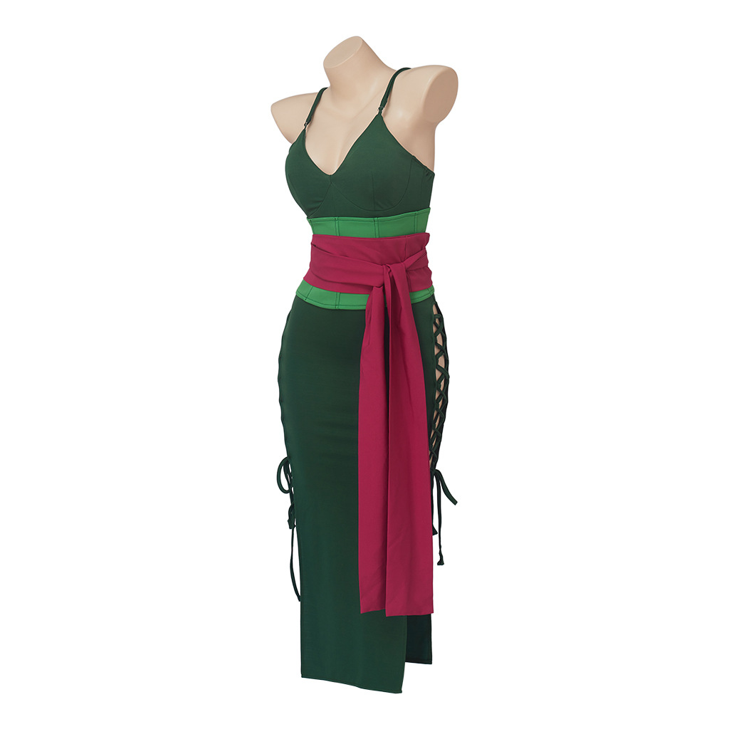여성용 로로노아 조로 코스프레 의상, 녹색 스파게티 스 - Cosplay Anime Zoro 리뷰 및 가격
