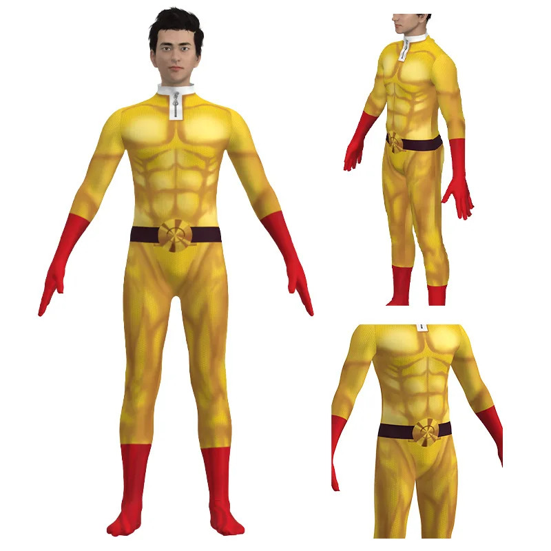 새로운 할로윈 코스프레 원펀맨 코스프레 의상 사이타마  - Anime Cosplay One Punch Man 리뷰 및 가격