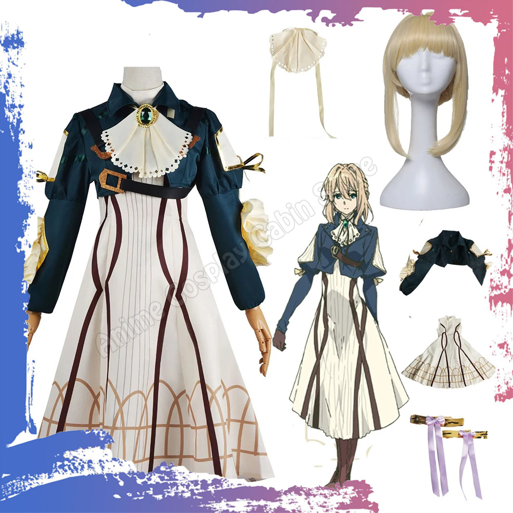 애니메이션 바이올렛 에버가든 코스프레 의상 가발 바이올 - Violet Evergarden Dress 리뷰 및 가격
