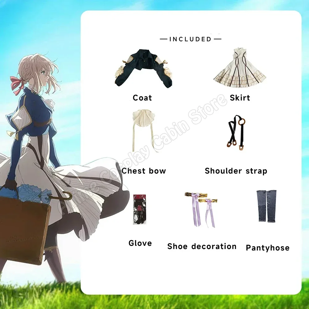 애니메이션 바이올렛 에버가든 코스프레 의상 가발 바이올 - Violet Evergarden Dress 리뷰 및 가격