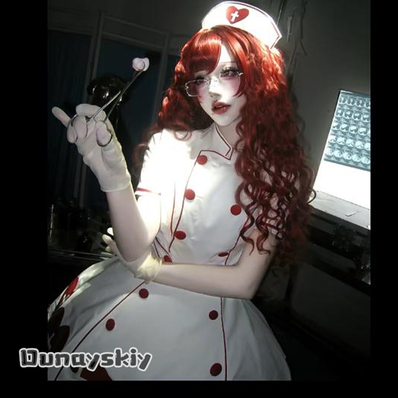 OHaYo% 블러디 간호사 팬아트 할로윈 코스프레 의상 - Anime Cosplay Nurse 리뷰 및 가격