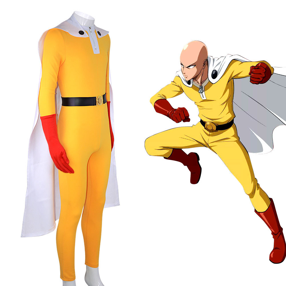 원펀맨 사이타마 코스프레 의상 성인용 풀세트 노란색 히 - Anime Cosplay One Punch Man 리뷰 및 가격