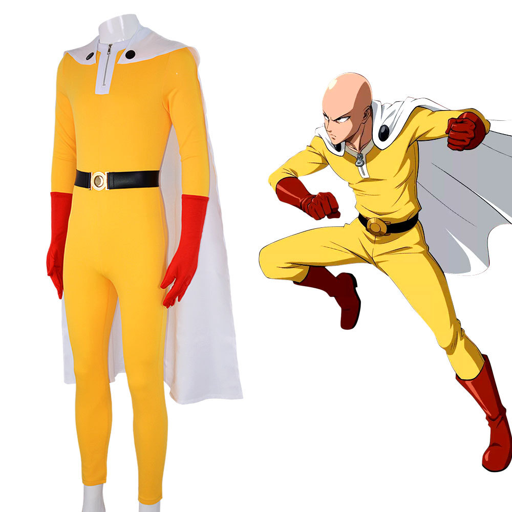 원펀맨 사이타마 코스프레 의상 성인용 풀세트 노란색 히 - Anime Cosplay One Punch Man 리뷰 및 가격