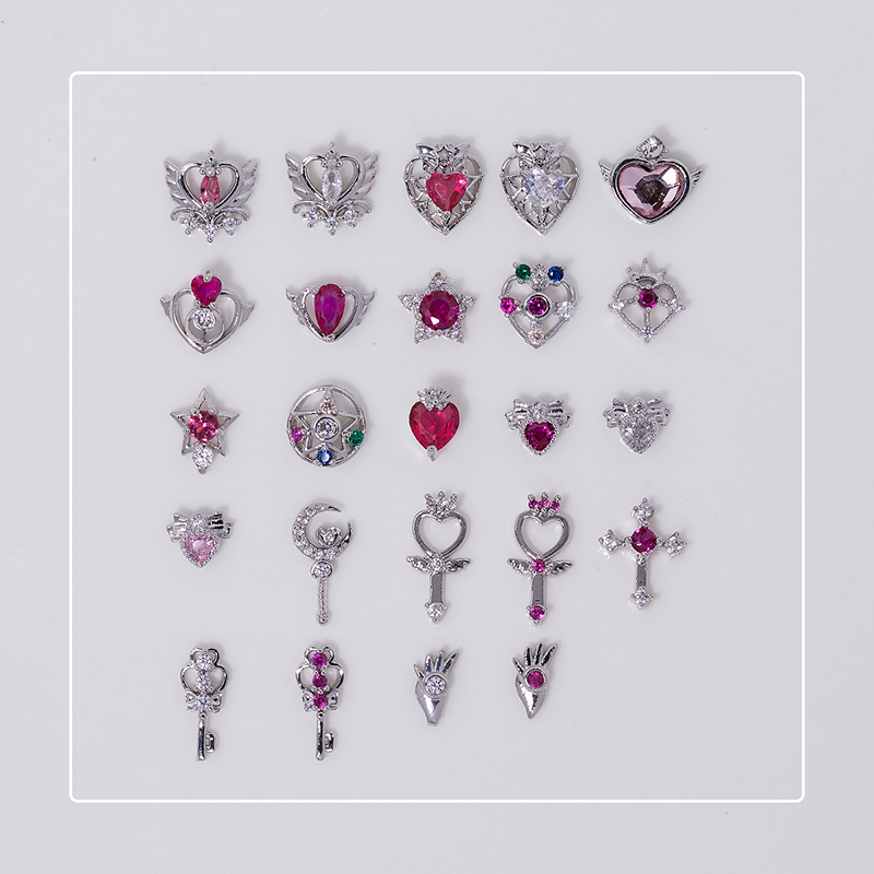 10개 믹스 실버 프리티 솔져 세일러문 지르콘 쥬얼리  - Sailor Moon Wand 리뷰 및 가격